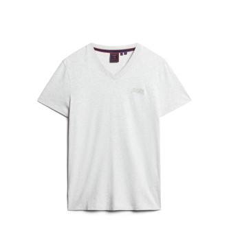Superdry T-shirt grigia Essential con scollo a V in cotone organico