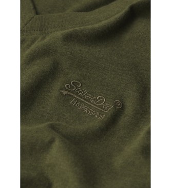 Superdry T-Shirt mit V-Ausschnitt aus Bio-Baumwolle Essential grn