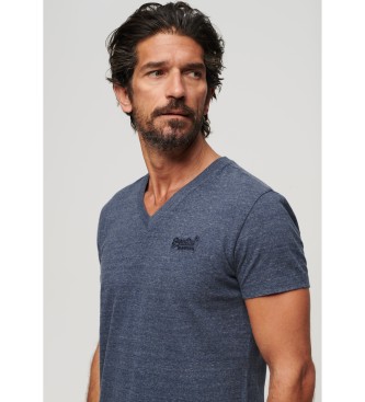 Superdry T-shirt  col en V en coton biologique Essential navy