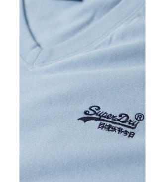 Superdry Majica z izrezom v obliki črke V iz organskega bombaža Essential blue