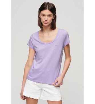 Superdry Camiseta con cuello redondo amplio Studios lila