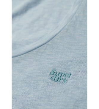 Superdry T-shirt blu con scollo rotondo ampio