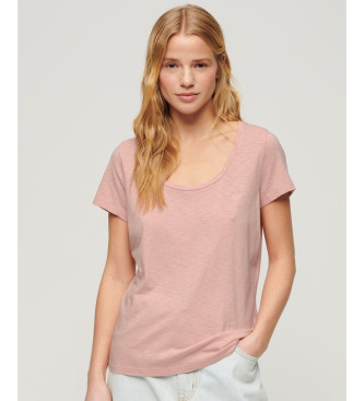 Superdry Studios rosa T-Shirt mit weitem Rundhalsausschnitt