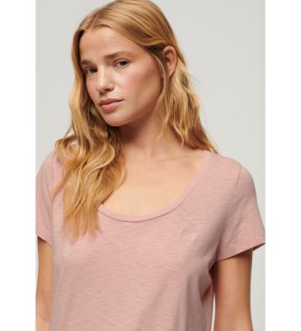 Superdry Studios rosa T-Shirt mit weitem Rundhalsausschnitt