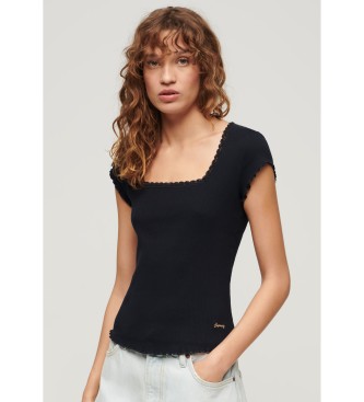 Superdry Athletic Essential navy square neckline T-shirt