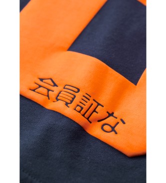 Superdry T-shirt met relif Osaka 6 marine