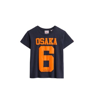 Superdry Wytłaczana koszulka Osaka 6 navy