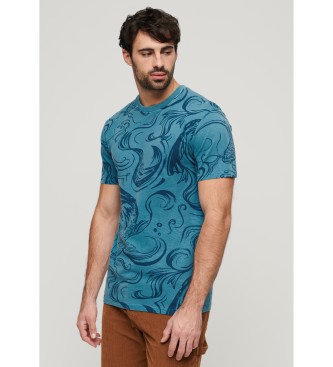 Superdry T-shirt com estampado azul vintage