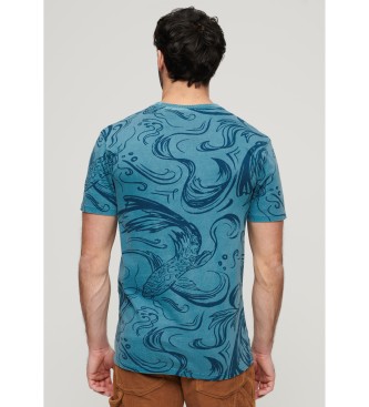 Superdry T-shirt com estampado azul vintage