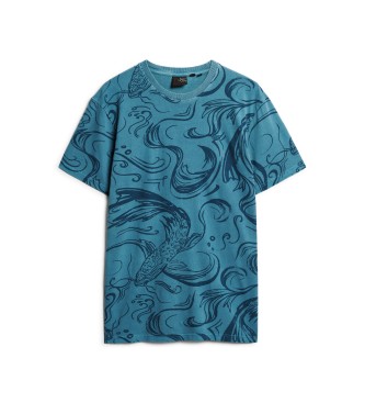 Superdry T-shirt com estampado azul vintage