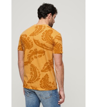 Superdry T-shirt com estampado Vintage overdyed amarelo