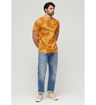 Superdry T-shirt com estampado Vintage overdyed amarelo