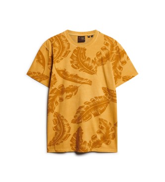 Superdry T-shirt com estampado Vintage overdyed amarelo