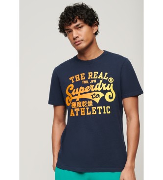 Superdry Omarbejdet marinebl T-shirt