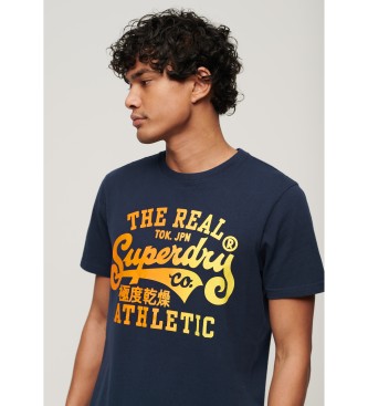 Superdry berarbeitetes navyfarbenes T-Shirt