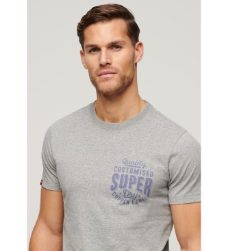 Superdry Camiseta con grfico en el pecho Copper Label gris