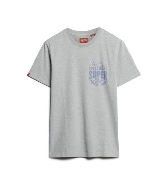 Superdry Camiseta con grfico en el pecho Copper Label gris