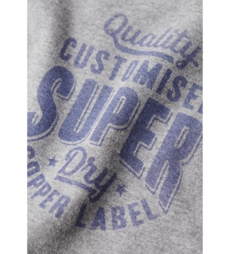 Superdry T-shirt met grijze Copper Label graphic op de borst