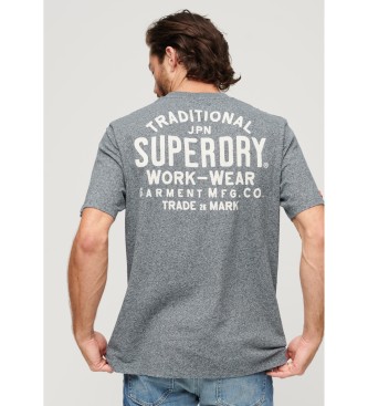 Superdry T-shirt met graphic op borst Workwear blauw