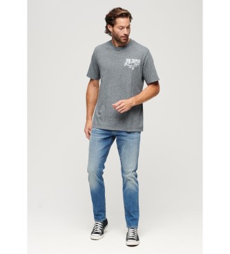 Superdry Camiseta con grfico en el pecho Workwear azul