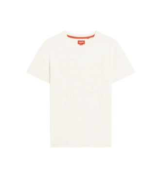 Superdry T-shirt met relifafbeelding Archief wit