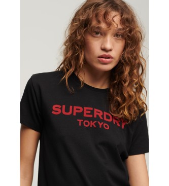 Superdry T-shirt med grafik Sport Luxe sort