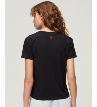 Superdry T-shirt met graphic Sport Luxe zwart