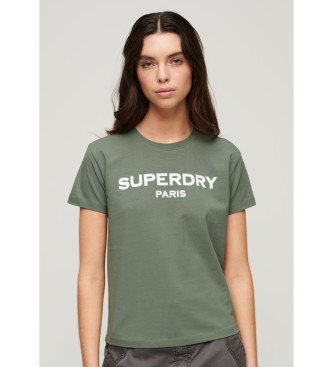 Superdry Koszulka z zieloną grafiką Sport Luxe