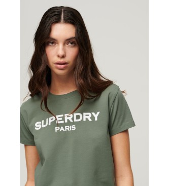 Superdry Koszulka z zieloną grafiką Sport Luxe