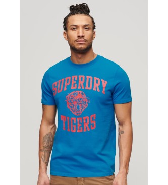 Superdry Niebieska koszulka Field Athletic