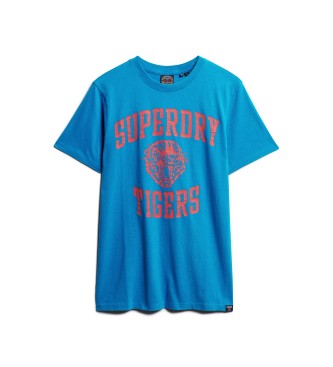 Superdry Niebieska koszulka Field Athletic