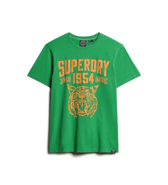 Superdry Zielona koszulka Field Athletic