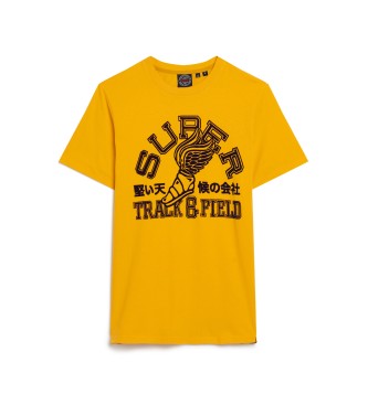 Superdry T-shirt atletica del campo giallo