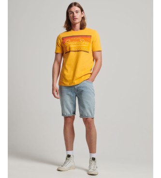 Superdry T-shirt com logtipo amarelo Cali Vintage