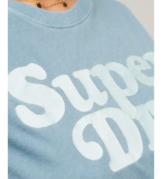 Superdry T-shirt z logo Cooper Classic 70s niebieski