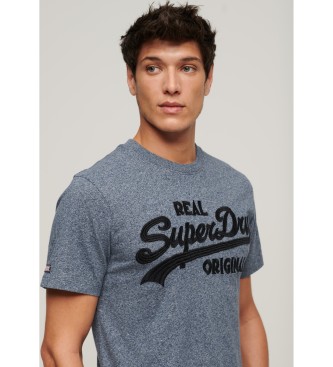 Superdry Vintage-T-Shirt mit blauer Stickerei