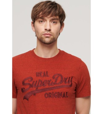 Superdry T-shirt vintage com bordados vermelhos