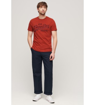 Superdry T-shirt vintage ricamata rossa