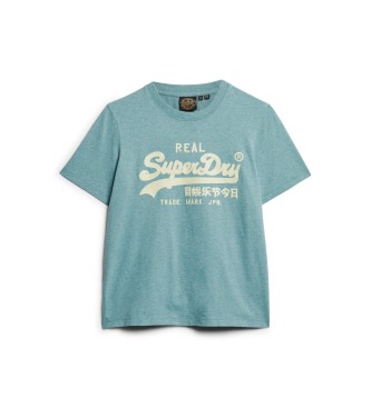 Superdry T-shirt with blue embroidered Vintage logo