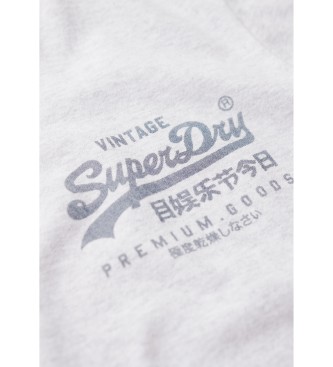 Superdry T-shirt z logo Vintage Heritage, jasnoszary