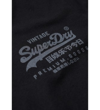 Superdry Czarny T-shirt z logo Vintage Heritage