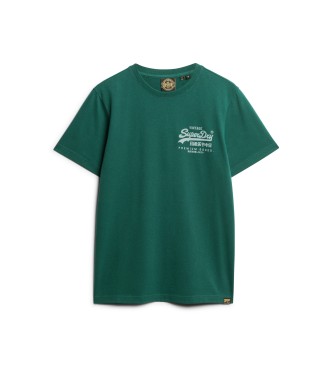 Superdry T-shirt z logo Vintage Heritage zielony