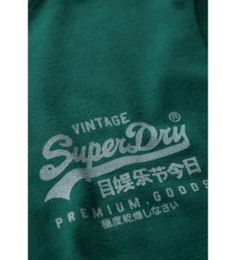 Superdry T-shirt z logo Vintage Heritage zielony