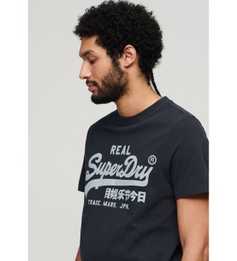 Superdry T-shirt med logotyp Vintage Logo navy