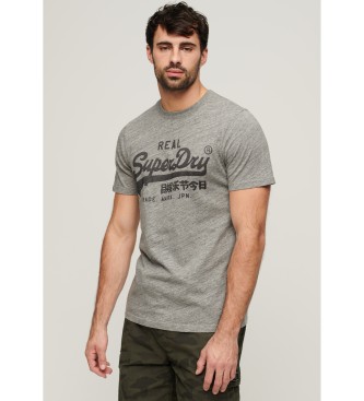 Superdry T-shirt con logo grigio vintage