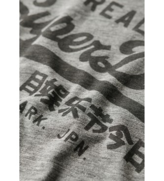 Superdry T-shirt com logtipo Vintage Logo cinzento