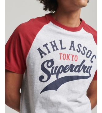 Superdry T-shirt Vintage Home Run de manga raglan cinzenta