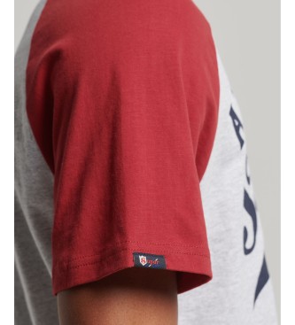 Superdry Szara koszulka z raglanowym rękawem Vintage Home Run