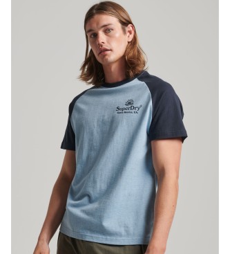 Superdry Vintage Venue Neon blue raglan sleeve T-shirt