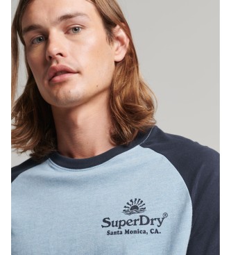 Superdry Vintage Venue Neon blue raglan sleeve T-shirt